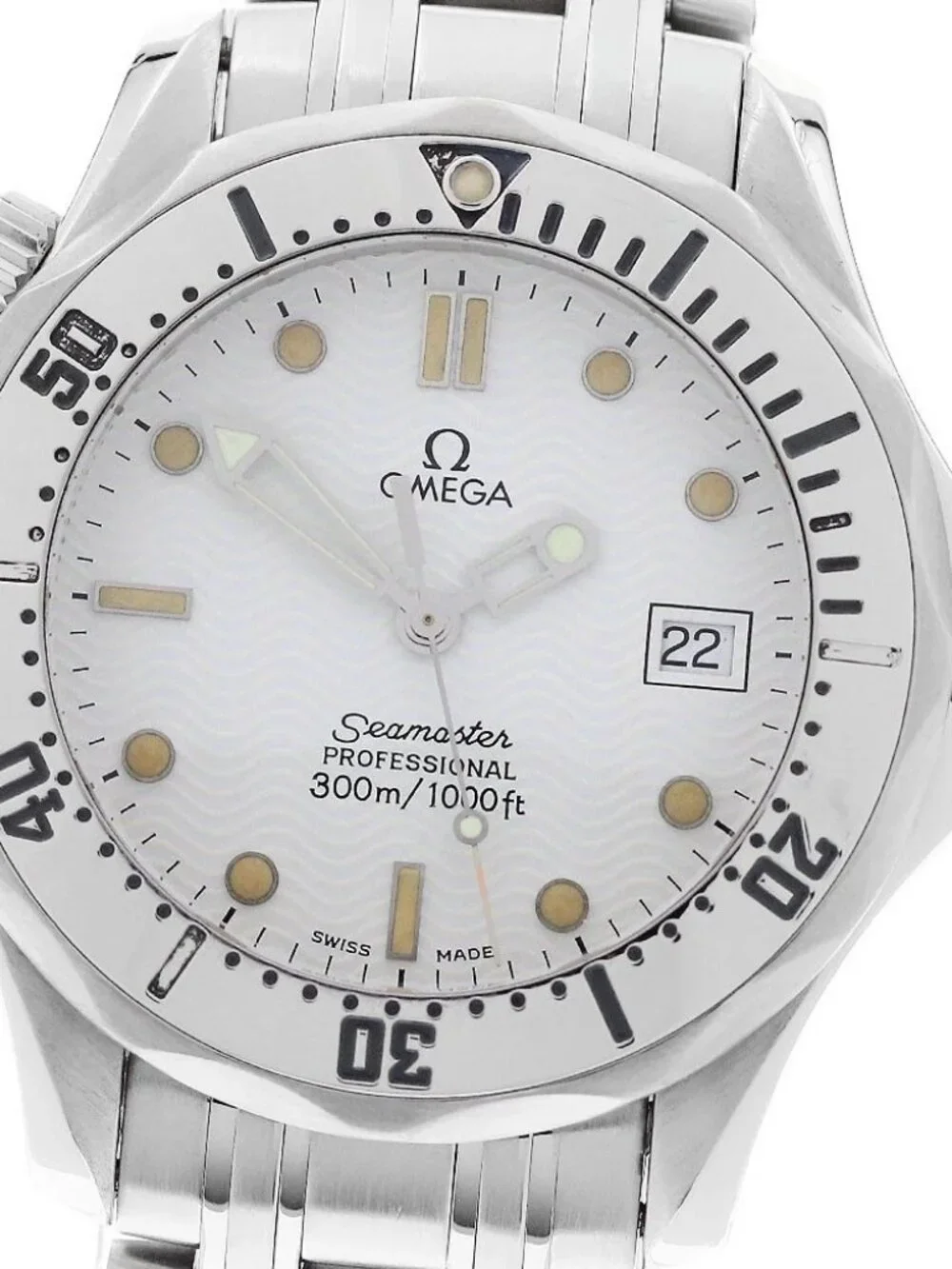 OMEGA Seamaster300 2562.20 Date white Dial Quartz Boy's Watch_960994